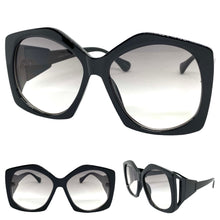 Oversized Vintage Retro Style SUNGLASSES Large Black Frame 80456