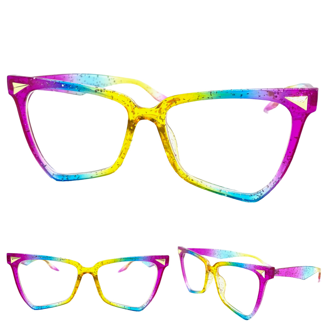 Classic Modern Retro Cat Eye Style Clear Lens EYEGLASSES Multicolor Optical Frame - RX Capable 1002
