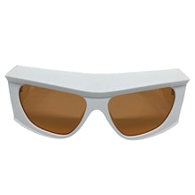 Oversized Modern Retro Raver Party SUNGLASSES Large Thick White Frame 1215