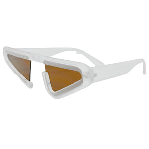 Contemporary Modern Retro Raver Party SUNGLASSES Funky Frosted Frame 1226