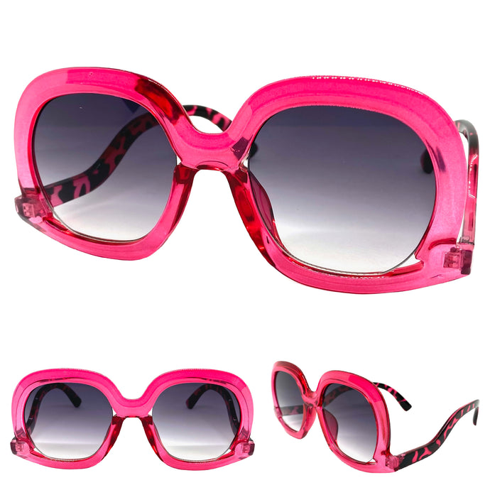 Oversized Vintage Retro Style SUNGLASSES Large Rose Frame 9189