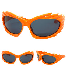 Modern Futuristic Retro Sporty Wrap Around SUNGLASSES Large Orange Frame 2136