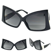 Oversized Vintage Retro Style SUNGLASSES Large Black Frame 2119