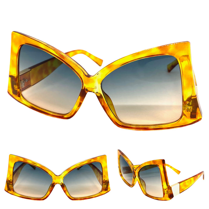 Oversized Vintage Retro Style SUNGLASSES Large Tortoise Frame 2119