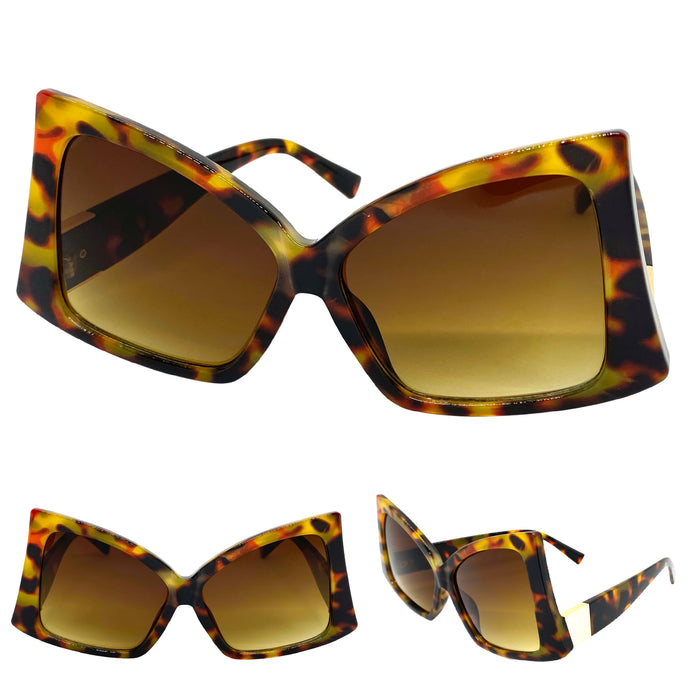 Oversized Vintage Retro Style SUNGLASSES Large Leopard Frame 2119