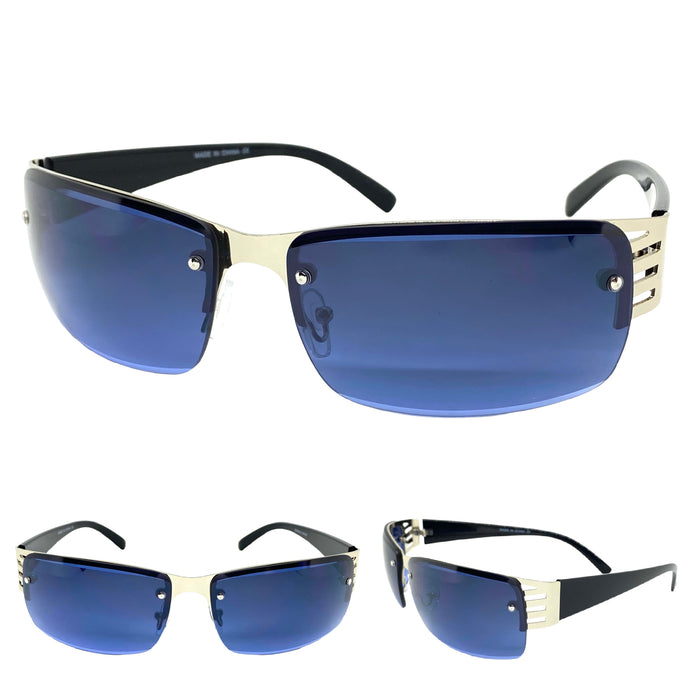 Classy Elegant Modern Contemporary Style SUNGLASSES Silver Frame E0942