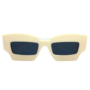 Classic Modern Retro Raver Party SUNGLASSES Funky Cream Frame L043