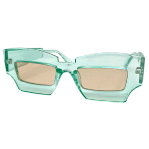 Classic Modern Retro Raver Party SUNGLASSES Funky Light Aqua Frame L043