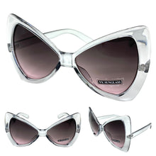 Oversized Retro Bow Shaped SUNGLASSES Large Gray Frame 6317