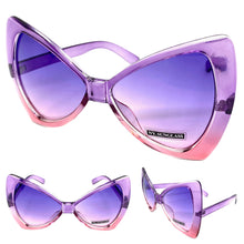 Oversized Retro Bow Shaped SUNGLASSES Large Purple & Pink Frame 6317
