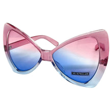 Oversized Retro Bow Shaped SUNGLASSES Large Pink & Blue Frame 6317