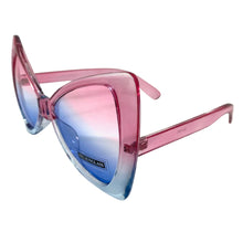 Oversized Retro Bow Shaped SUNGLASSES Large Pink & Blue Frame 6317
