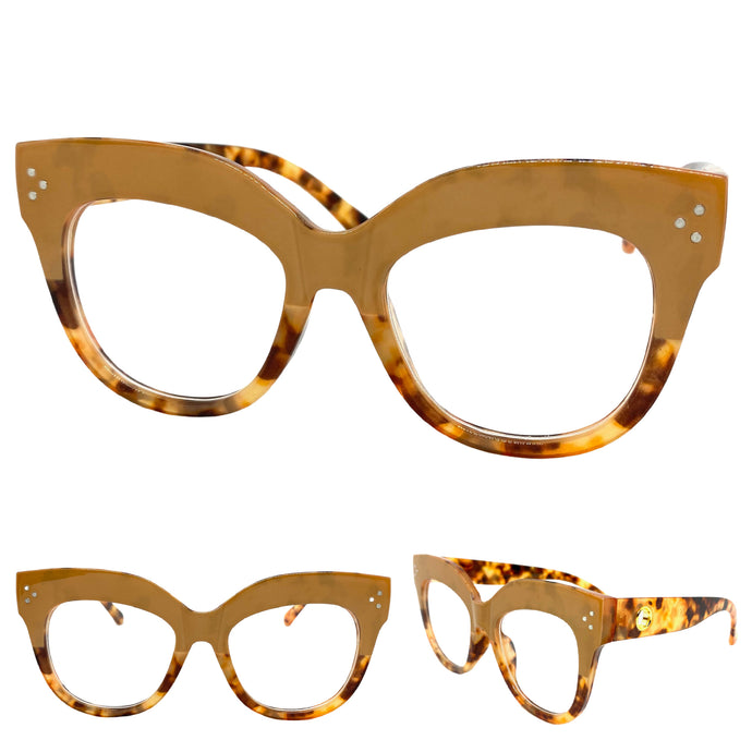 Oversized Exaggerated Retro Cat Eye Style Clear Lens EYEGLASSES Large Multicolor Optical Frame - RX Capable 6107