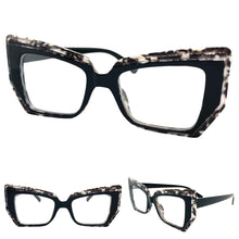 Classy Modern Retro Cat Eye Style Clear Lens EYEGLASSES Funky Black Optical Frame - RX Capable 5206