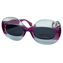 Oversized Vintage Retro Style SUNGLASSES Large Round Purple Frame 4724