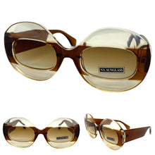 Oversized Vintage Retro Style SUNGLASSES Large Round Brown Frame 4724