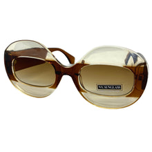 Oversized Vintage Retro Style SUNGLASSES Large Round Brown Frame 4724
