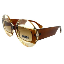 Oversized Vintage Retro Style SUNGLASSES Large Round Brown Frame 4724