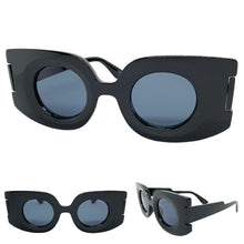 Oversized Exaggerated Retro Style SUNGLASSES Large Black Frame 80520