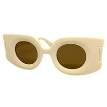 Oversized Exaggerated Retro Style SUNGLASSES Large Cream Frame 80520