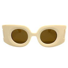 Oversized Exaggerated Retro Style SUNGLASSES Large Cream Frame 80520