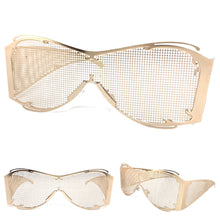 Costume Party Club Raver Party SUNGLASSES Rose Gold Metal Mesh Frame 5198