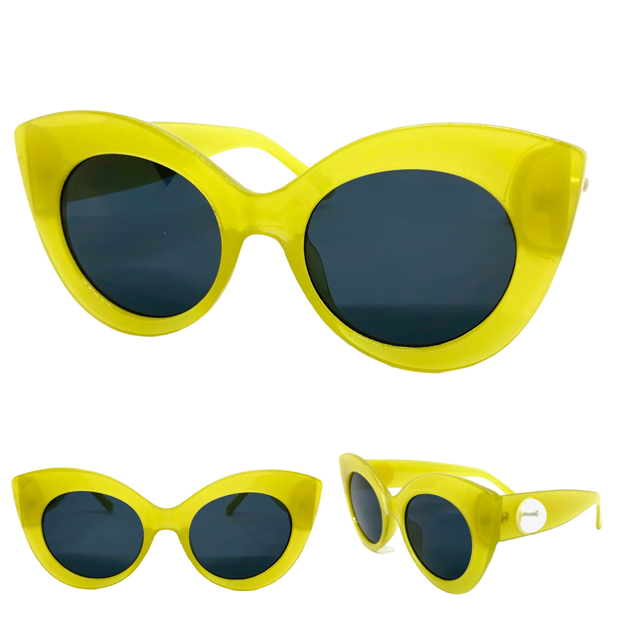 White Retro Cat Eye Sunglasses