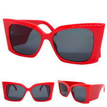 Oversized Exaggerated Retro Cat Eye Style SUNGLASSES Super Thick Red Frame 2147