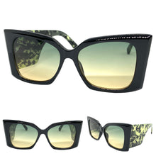 Oversized Exaggerated Retro Cat Eye Style SUNGLASSES Super Thick Black Frame 2147