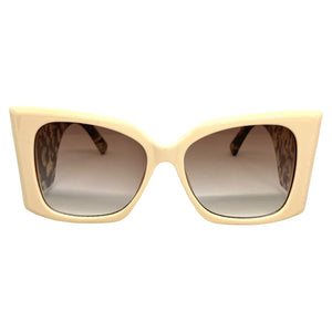 Oversized Exaggerated Retro Cat Eye Style SUNGLASSES Super Thick Cream Frame 2147