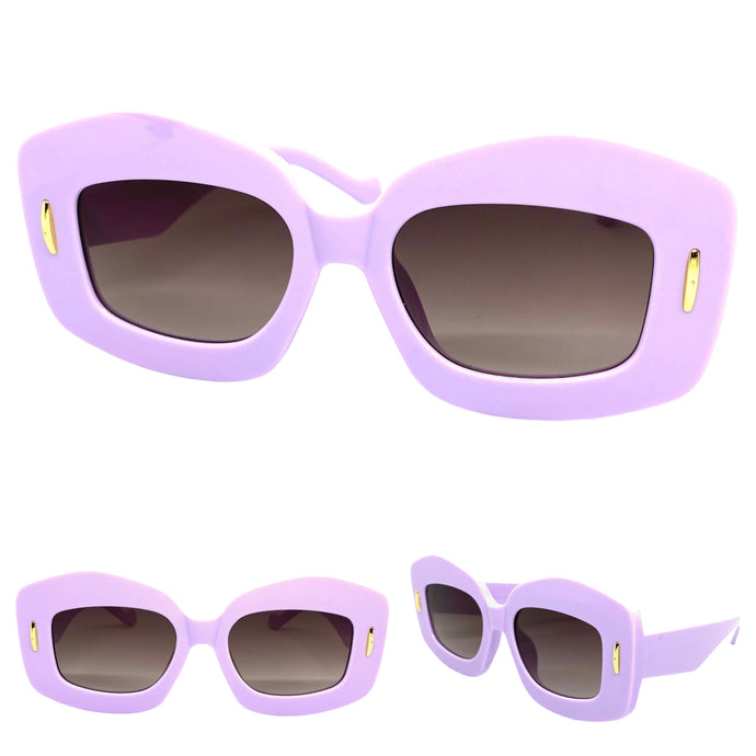 Oversized Exaggerated Vintage Retro Style SUNGLASSES Large Purple Frame 2130