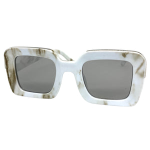 Classic Luxury Retro Hip Hop Style SUNGLASSES Large Square Marble Frame 2070