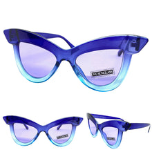 Oversized Exaggerated Retro Cat Eye Style SUNGLASSES Purple Frame 4702