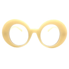 Oversized Exaggerated Retro Style Clear Lens EYEGLASSES Large Round Cream Optical Frame - RX Capable 81159