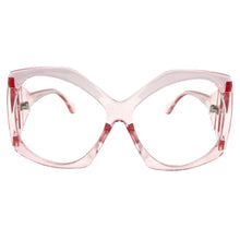 Oversized Exaggerated Retro Style Clear Lens EYEGLASSES Large Pink Optical Frame - RX Capable 81161