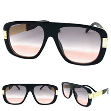 Classic Luxury Retro Hip Hop Style SUNGLASSES Large Black & Gold Frame 59044