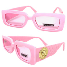 Classic Luxury Retro Hip Hop Style SUNGLASSES Large Thick Pink Frame 9817