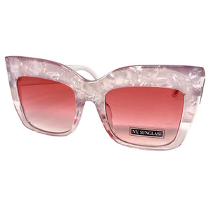 Oversized Exaggerated Retro Cat Eye Style SUNGLASSES Pink Frame 4745