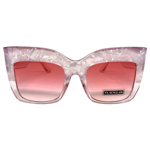 Oversized Exaggerated Retro Cat Eye Style SUNGLASSES Pink Frame 4745