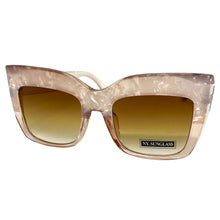 Oversized Exaggerated Retro Cat Eye Style SUNGLASSES Beige Frame 4745