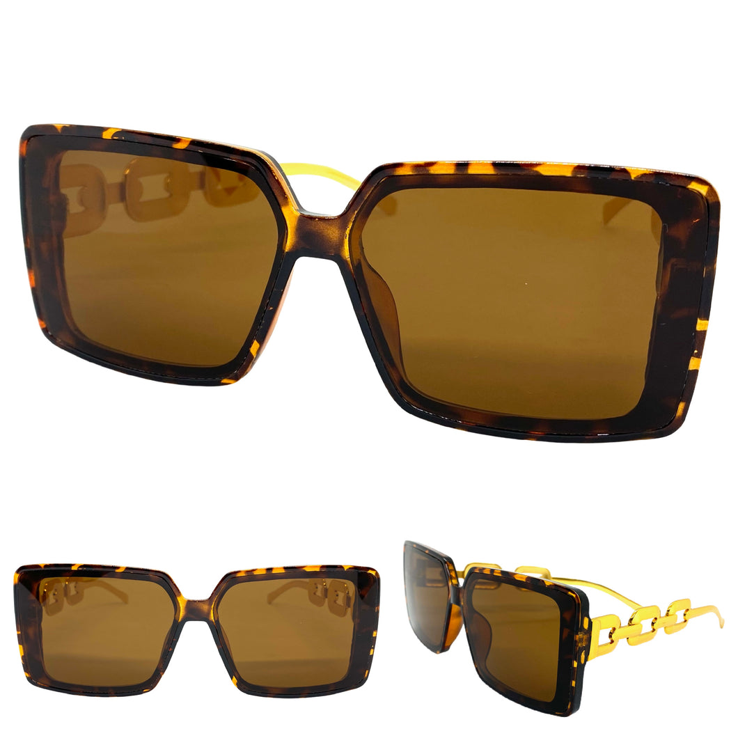 Classy Elegant Modern Retro Style SUNGLASSES Tortoise Frame E1820