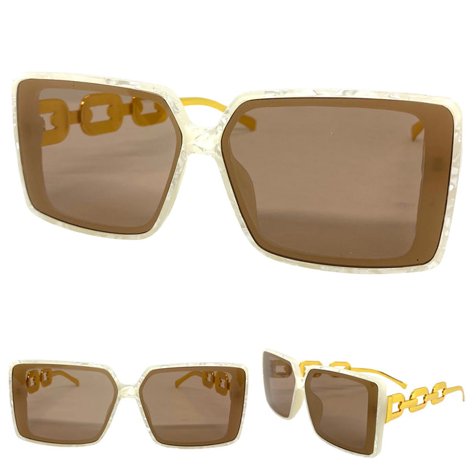 Classy Elegant Modern Retro Style SUNGLASSES Marble Frame E1820