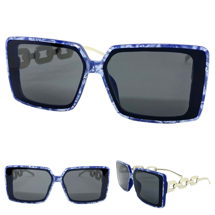 Classy Elegant Modern Retro Style SUNGLASSES Marble Frame E1820