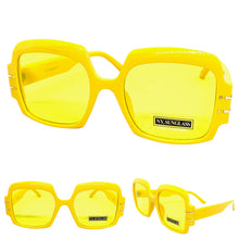 Oversized Retro Hip Hop Style SUNGLASSES Large Square Yellow Frame 4744