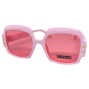 Oversized Retro Hip Hop Style SUNGLASSES Large Square Pink Frame 4744