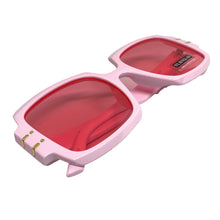 Oversized Retro Hip Hop Style SUNGLASSES Large Square Pink Frame 4744