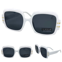 Oversized Retro Hip Hop Style SUNGLASSES Large Square White Frame 4744