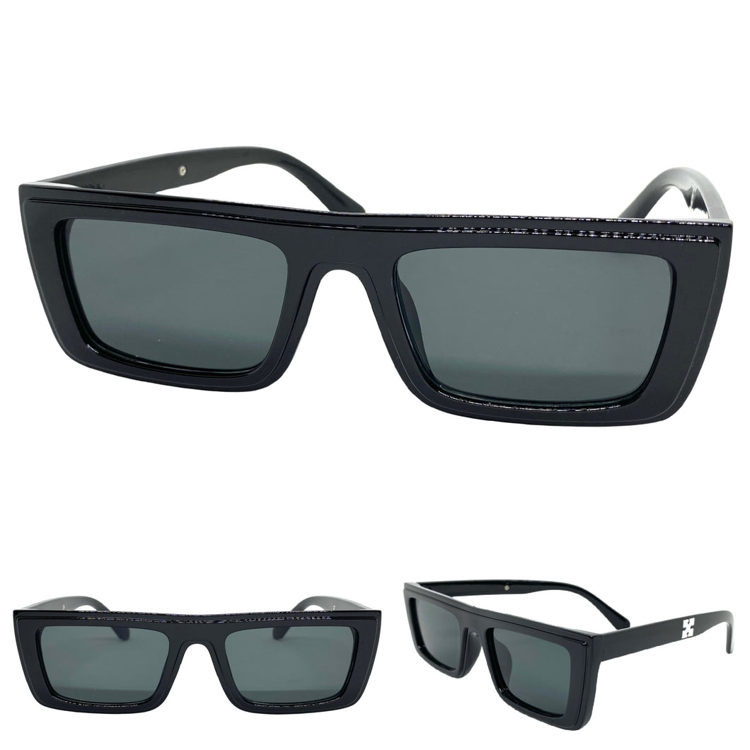 Classic Modern Retro Style SUNGLASSES Black Frame - Dark Lens 1240