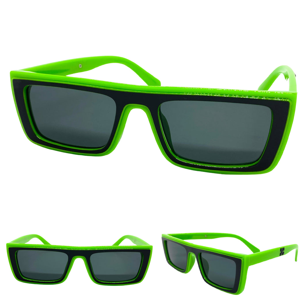 Classic Modern Retro Style SUNGLASSES Green Frame - Dark Lens 1240