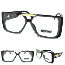 Classic Luxury Modern Retro Hip Hop Style Clear Lens EYEGLASSES Black Frame 8036